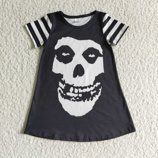 baby girls short sleeve skull dress