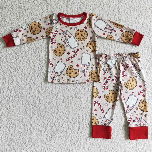 baby boy long sleeve cookie print pajama set