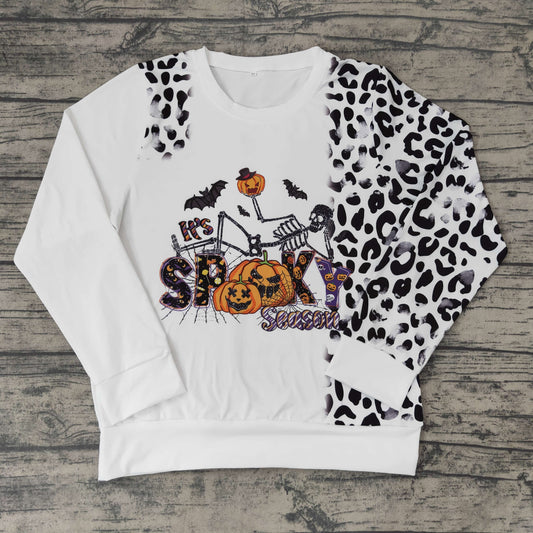 adult long sleeve Halloween leopard print top