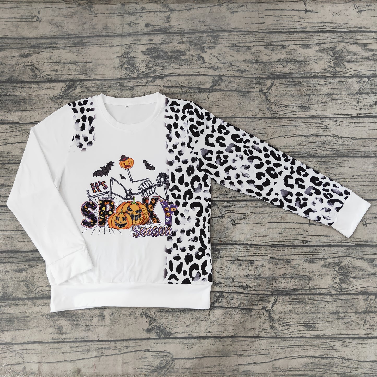 adult long sleeve Halloween leopard print top