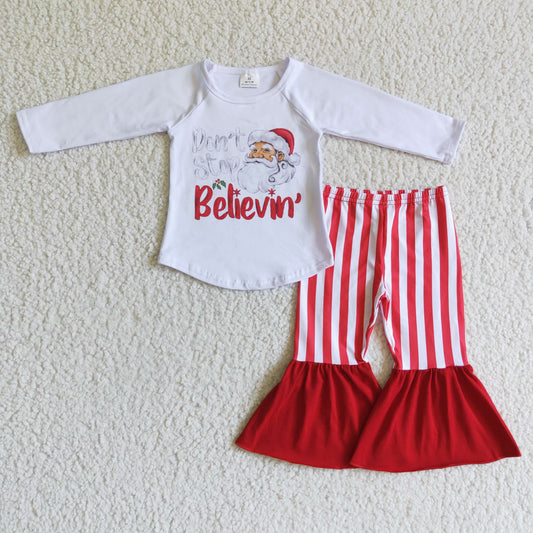 Infant Toddle Girls Red Stripes Xmas Outfits