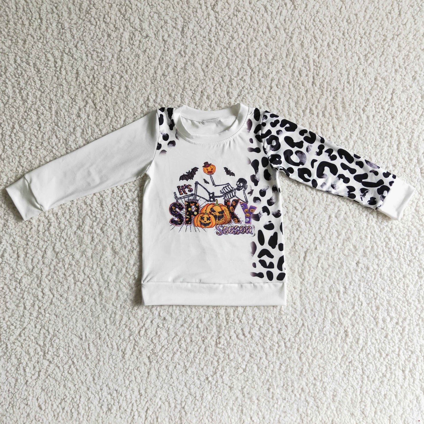 boy long sleeve Halloween leopard top