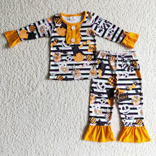 girl long sleeve hp Halloween pajama set