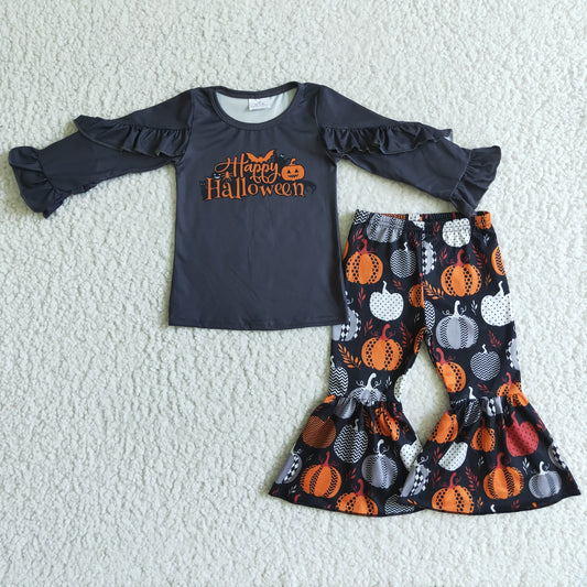 baby girls happy Halloween outfit