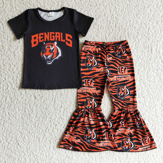 girls short sleeve bell pants outfit