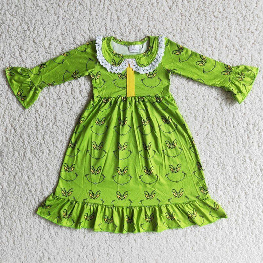 girl green gown