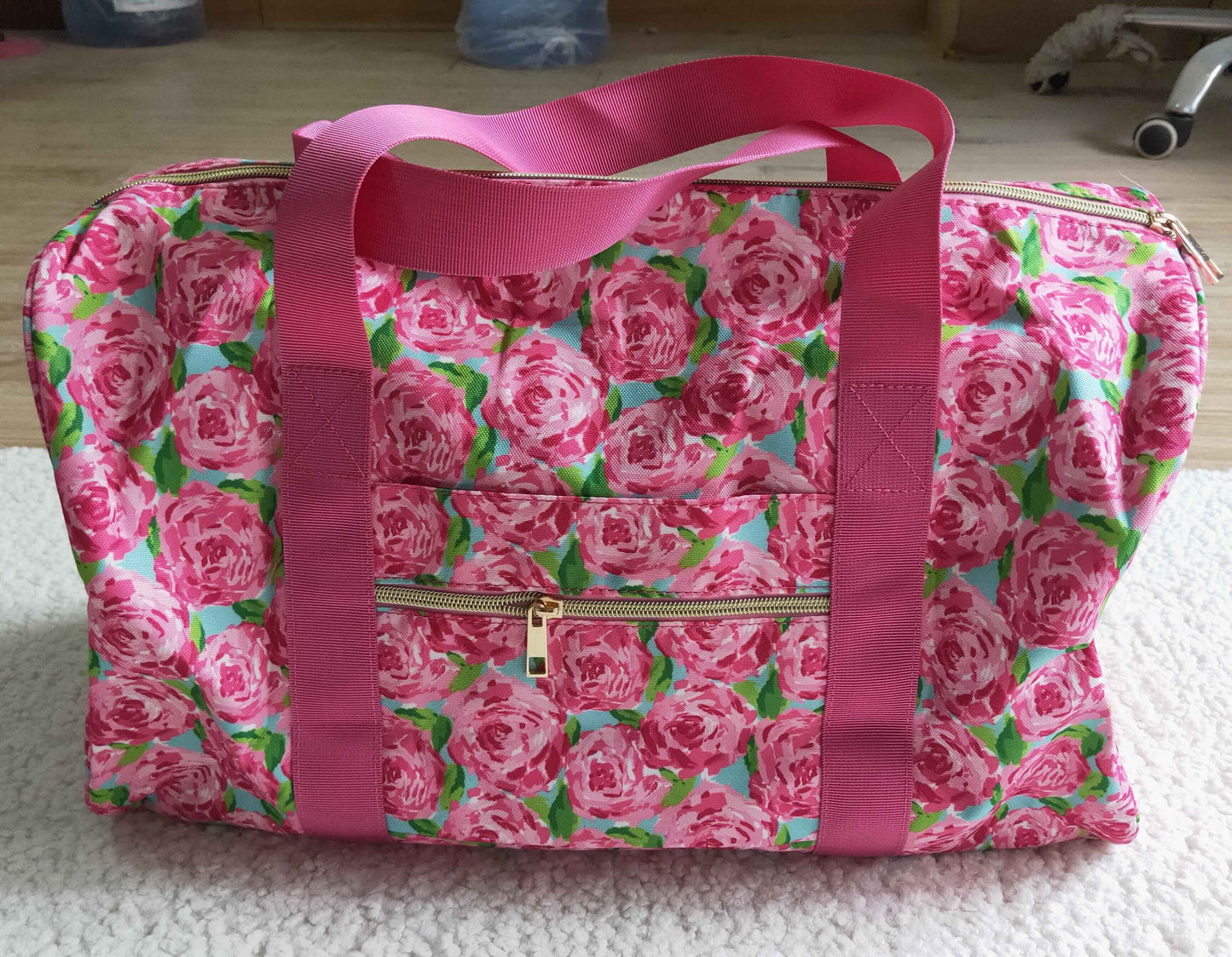new design flower print duffle bag