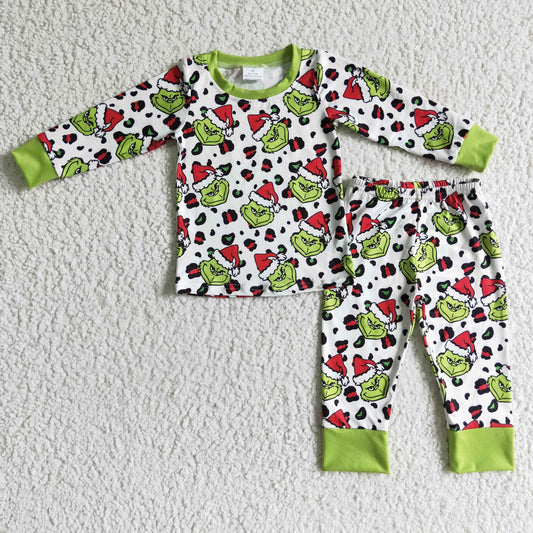 baby boy long sleeve green design pajama set