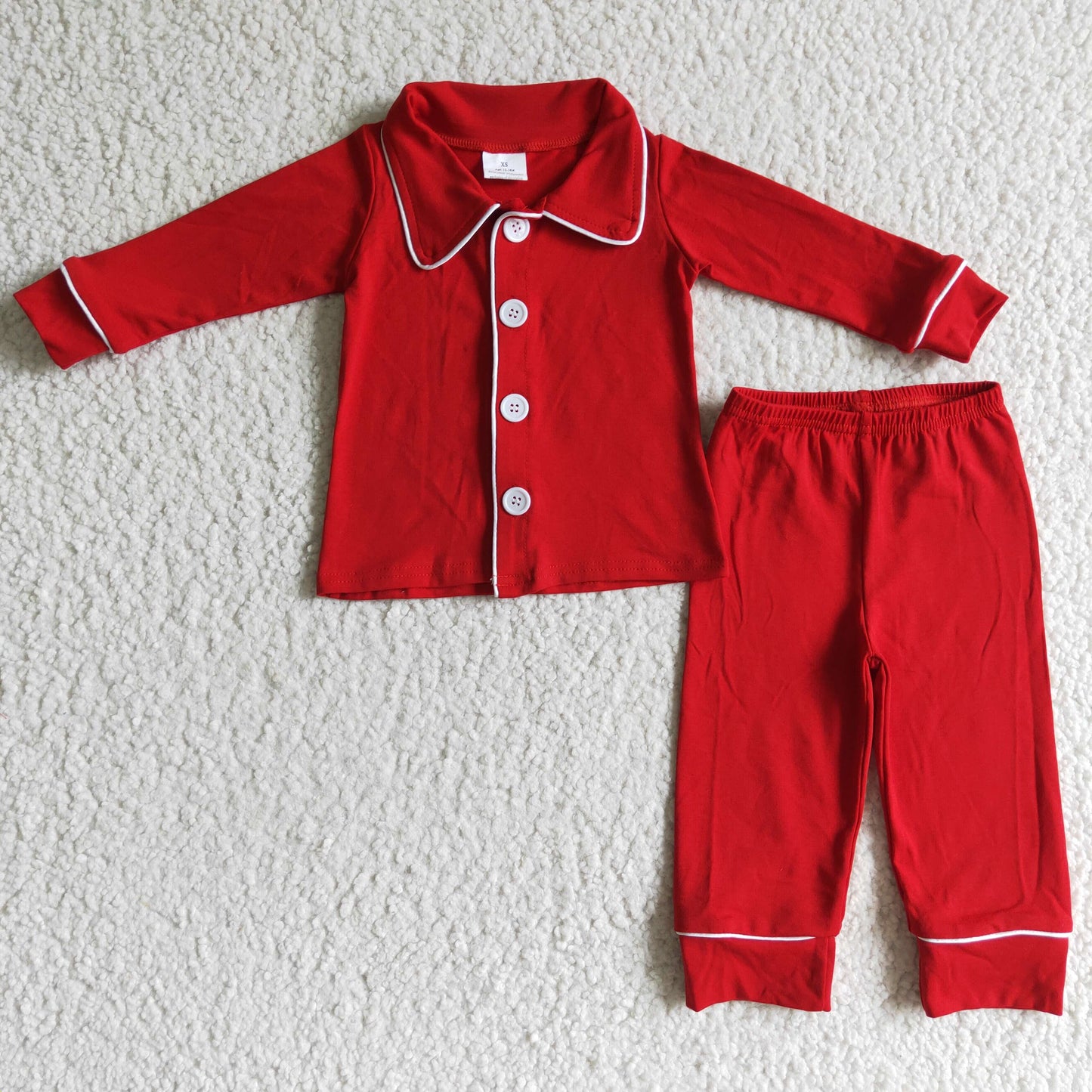 baby boy long sleeve Christmas red pajama set