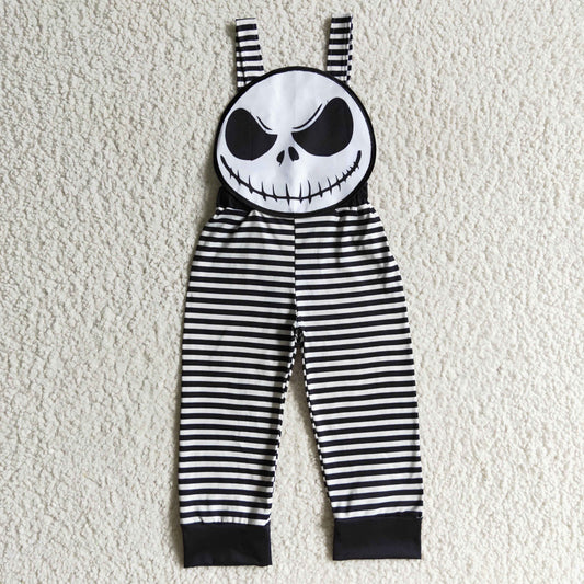 baby boy skull Halloween overall