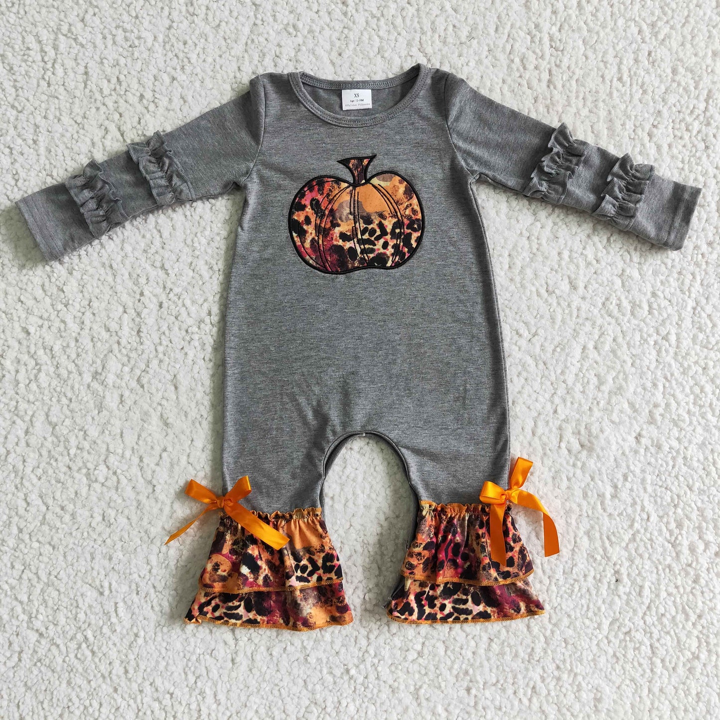 baby girls embroidery pumpkin romper