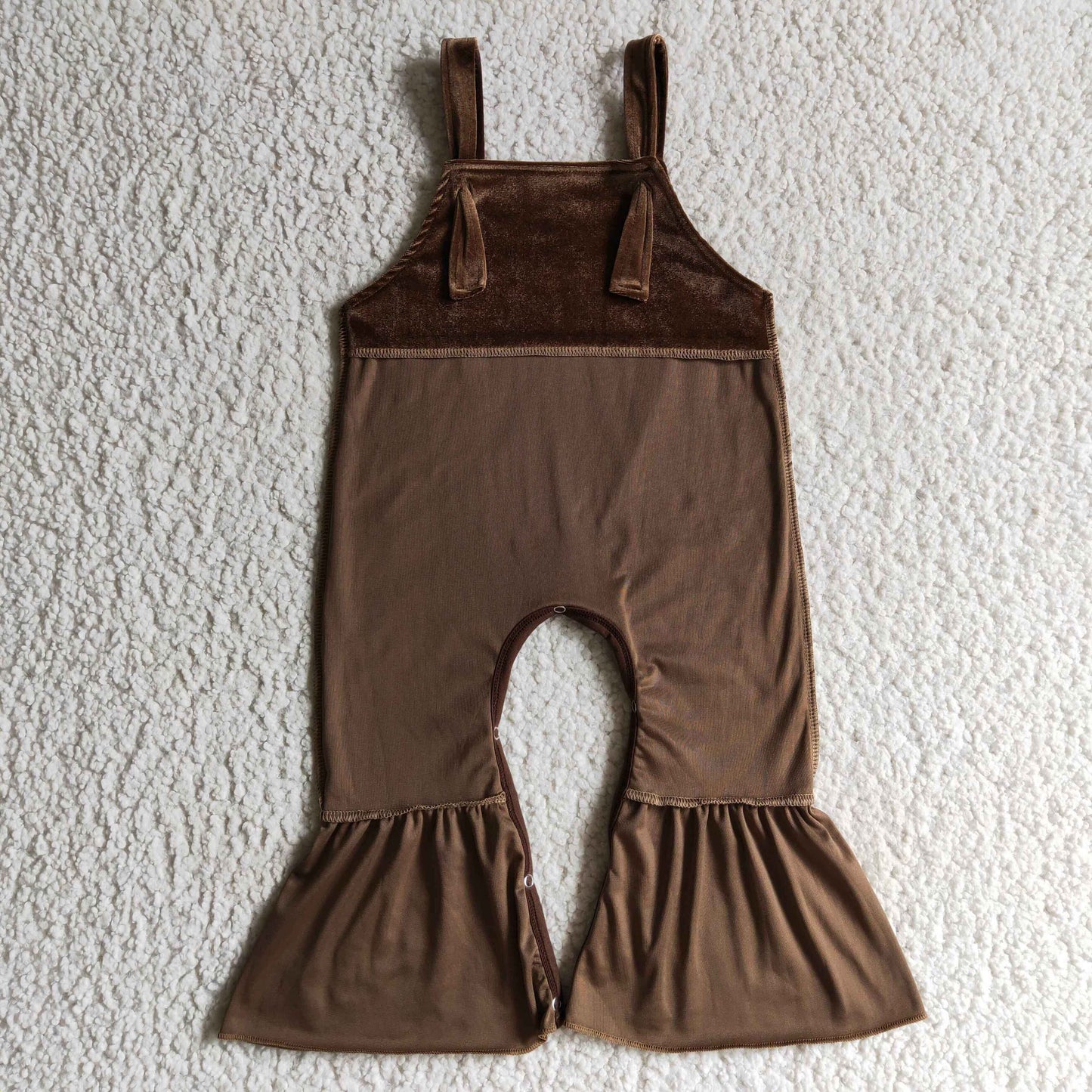 girls solid green cotton suspender