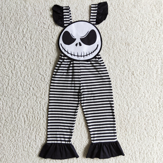 baby girls skull halloween overall