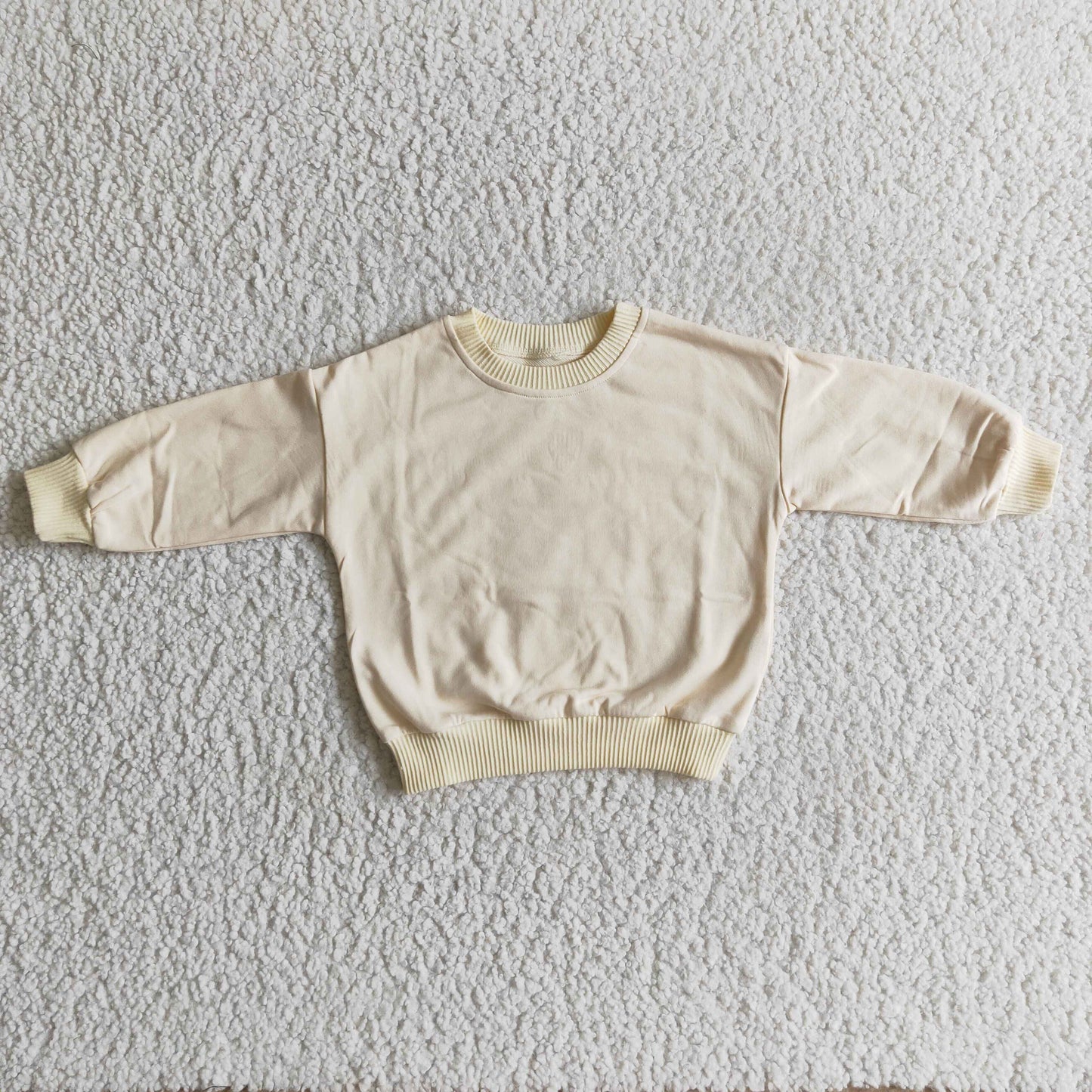 cream  long sleeve cotton sweater shirt