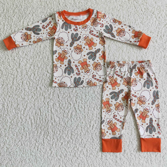 baby boy Santa Claus cactus Christmas pajama set