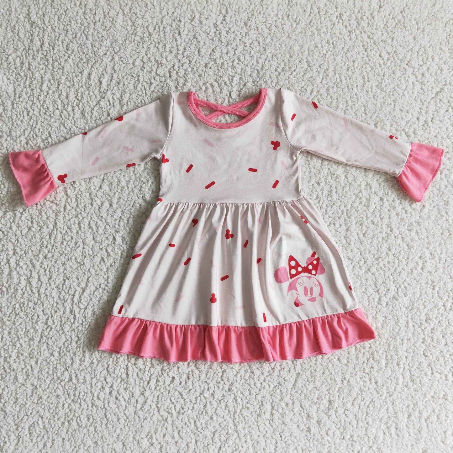 baby girls long sleeve cartoon dress  GLD0096