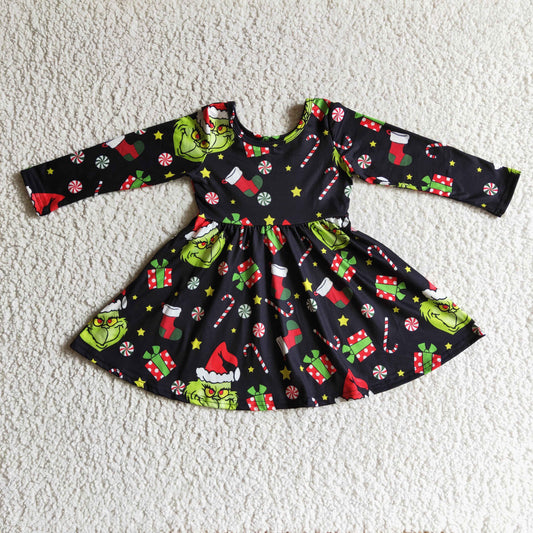 kids long sleeve Christmas dress