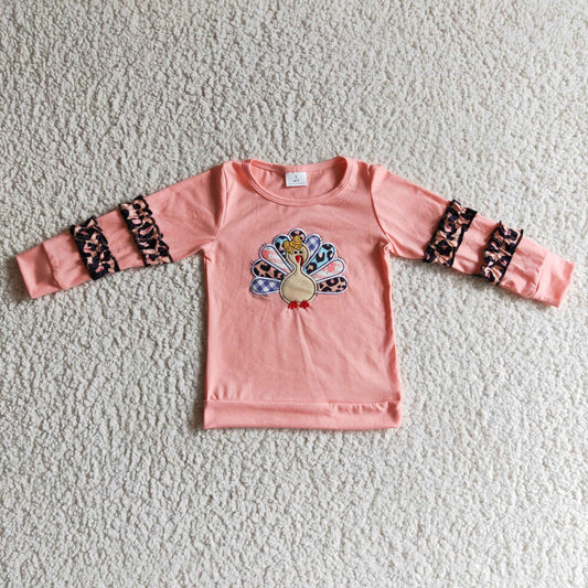 baby boy long sleeve embroidery turkey cotton top