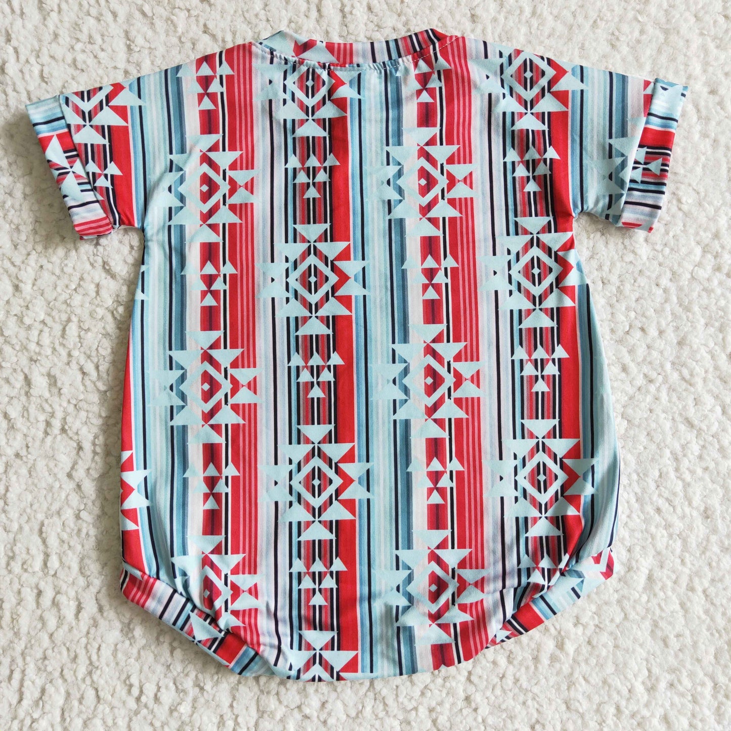 girls aztec cow romper