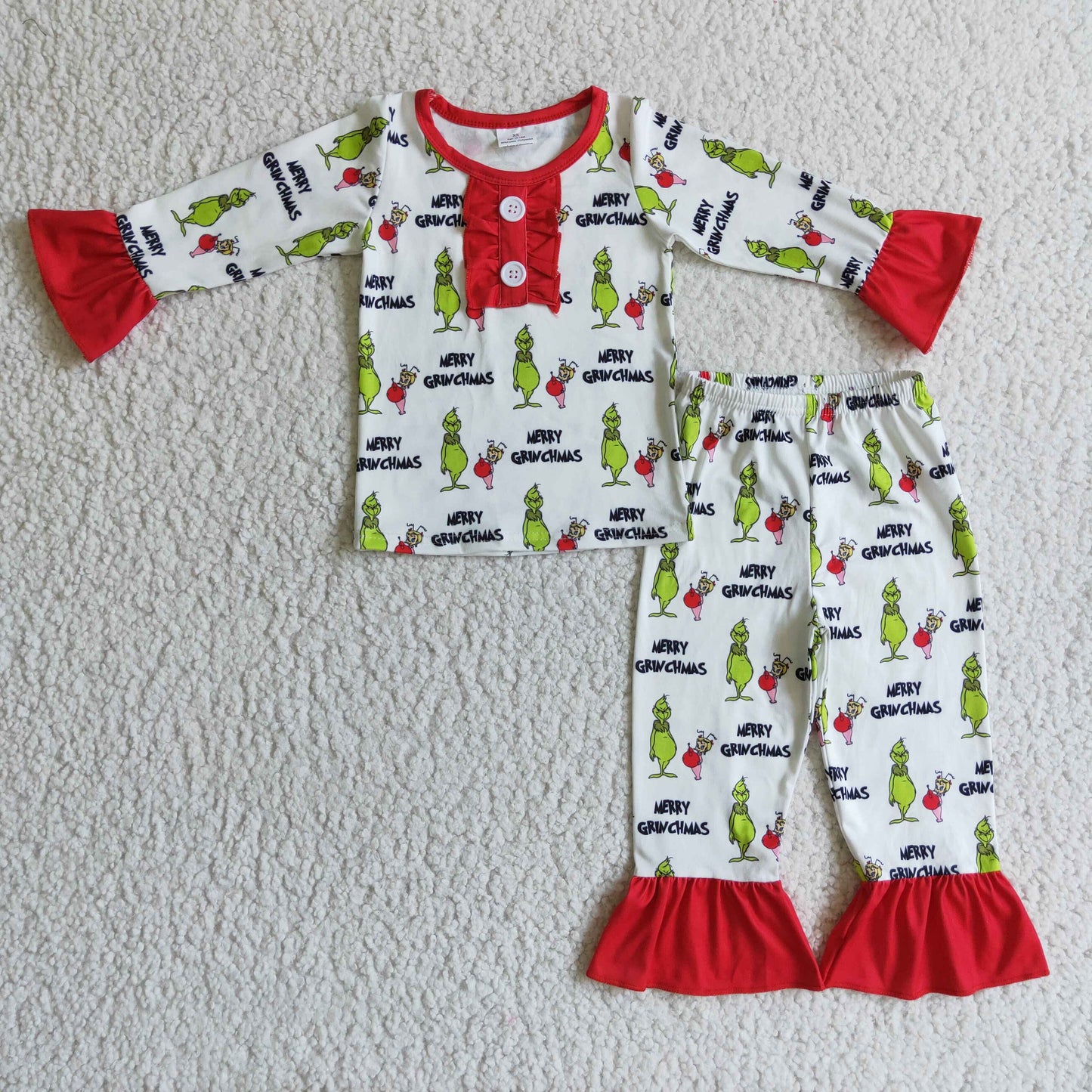 Girls long sleeve Merry Christmas pajama set