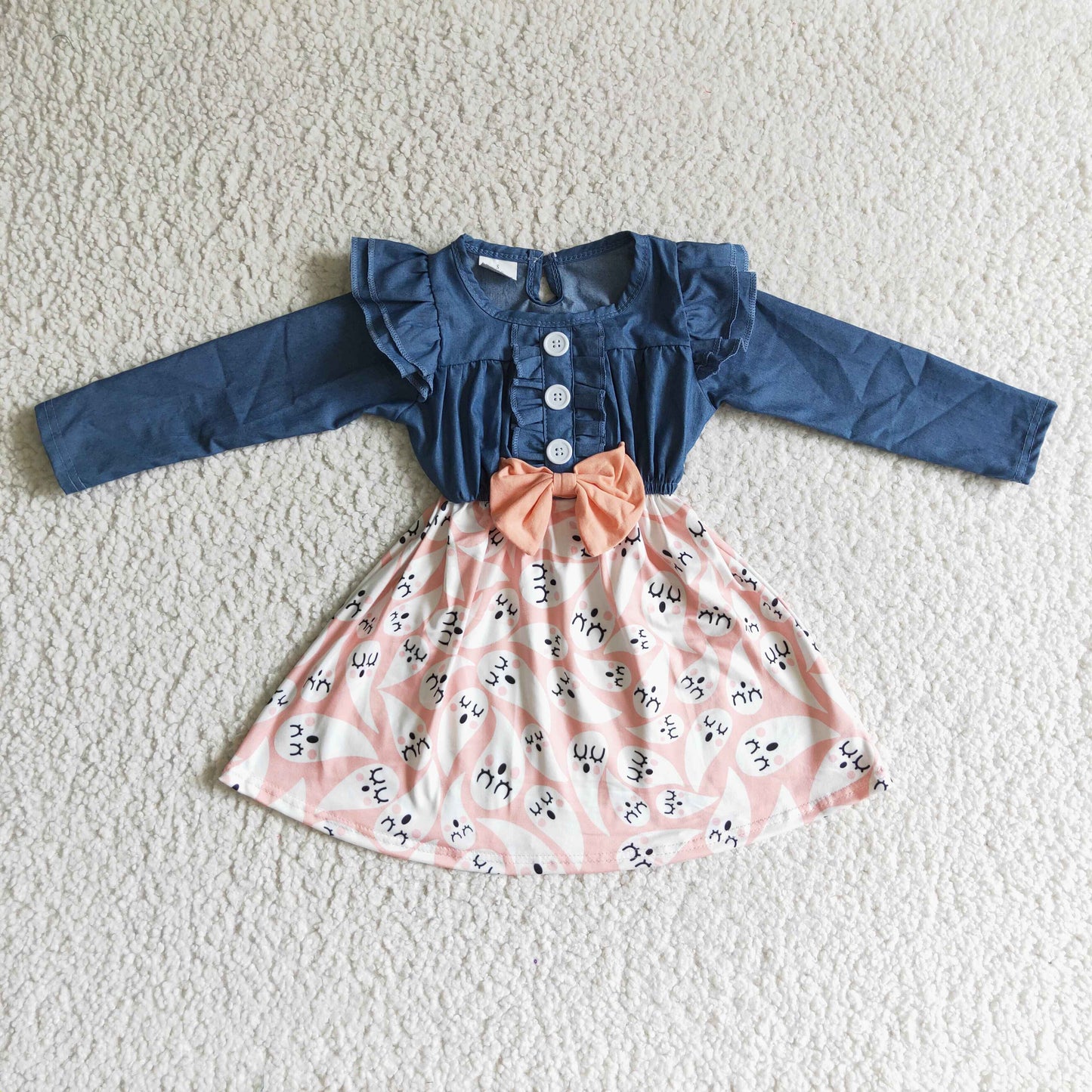 Baby girls denim fabrics ghost dress