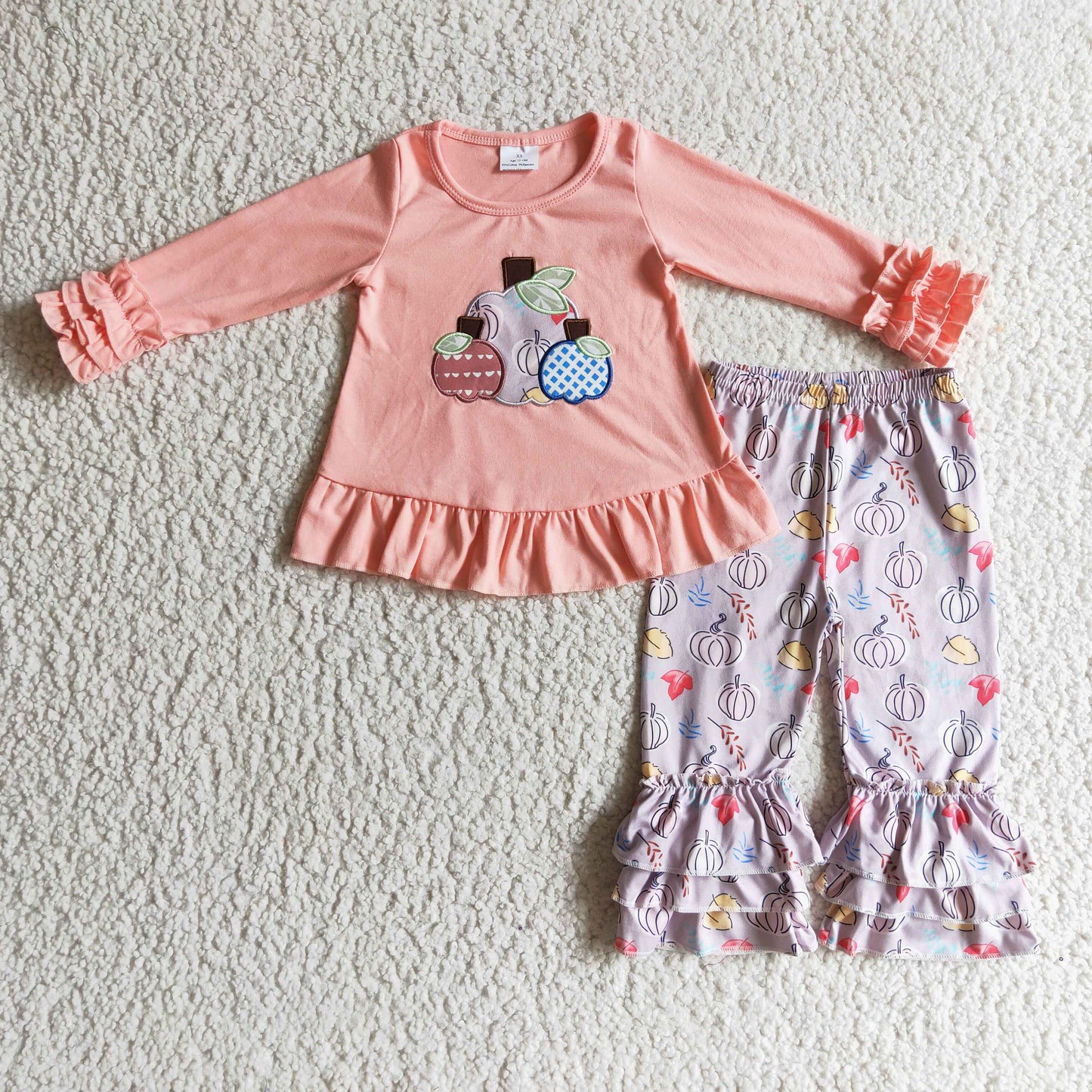 girls three pumpkin pink tunic top pants outfit