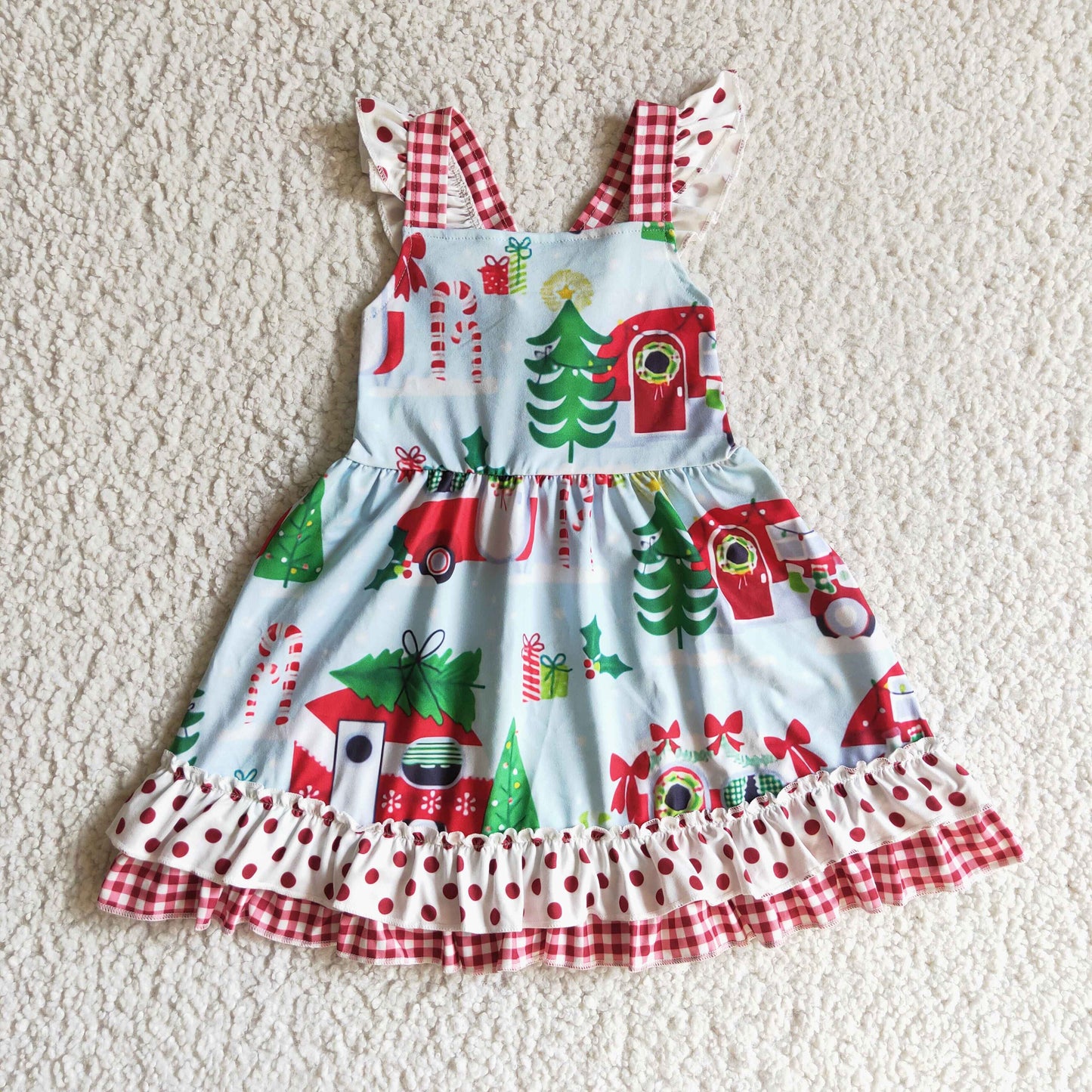 baby girls straps design Christmas dress