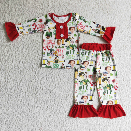 girls christmas pajama set