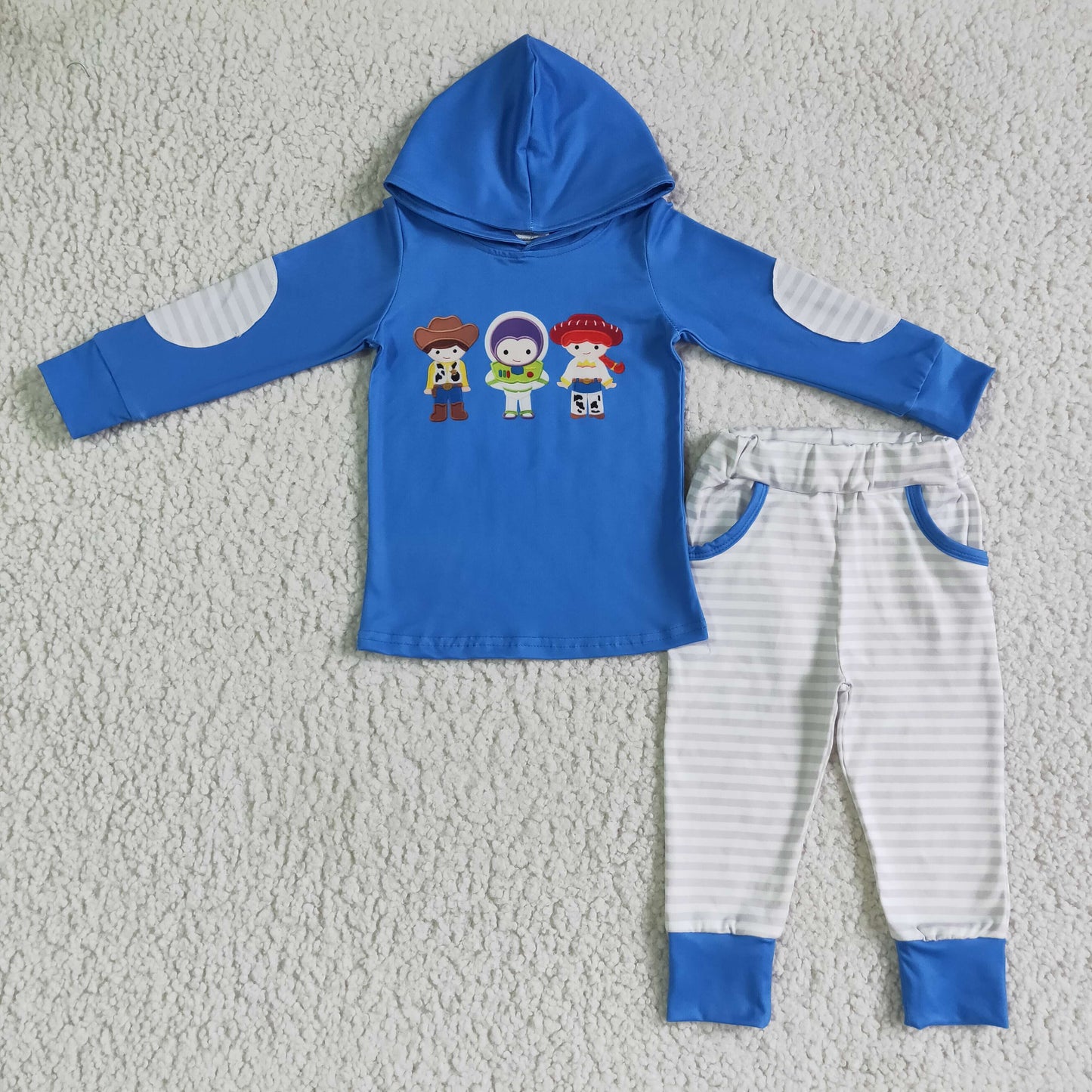 boy  long sleeve design hoodie set