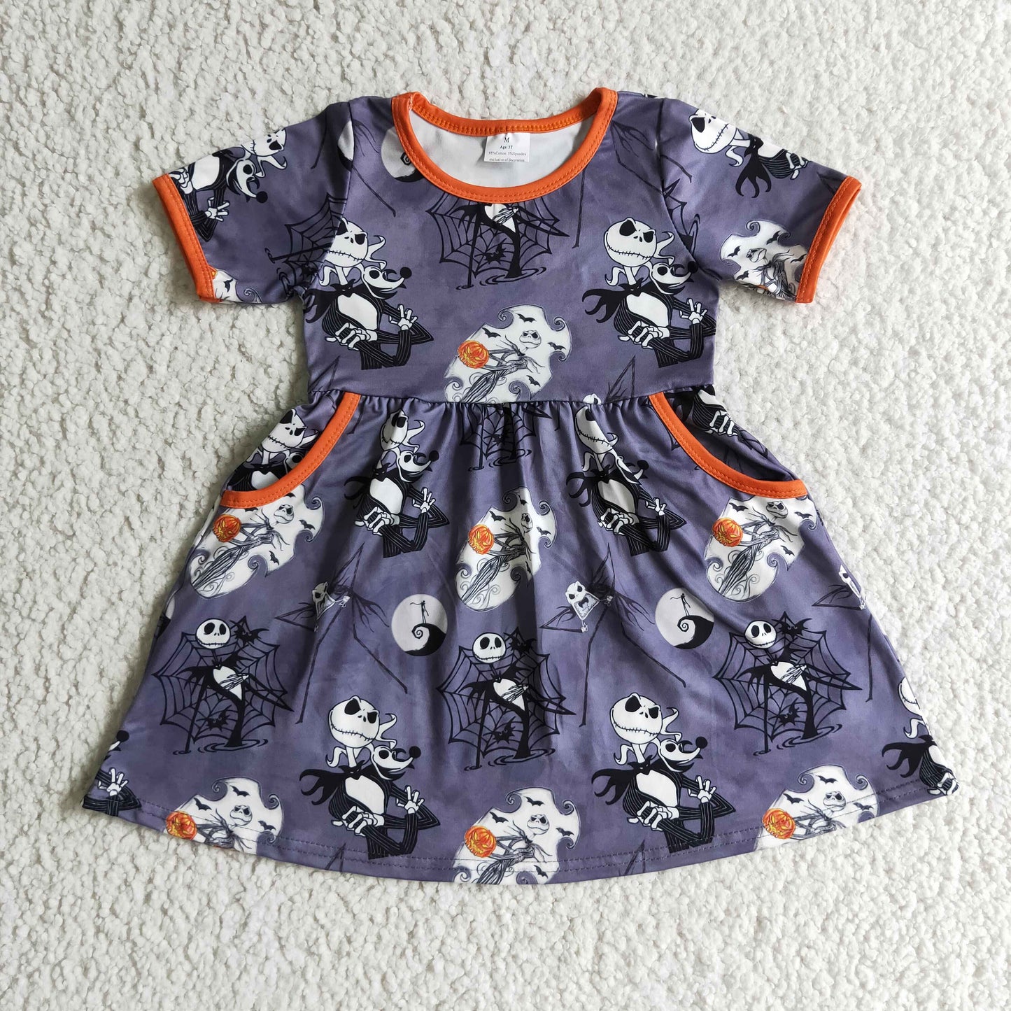 baby girls short sleeve spiderweb ghost dress