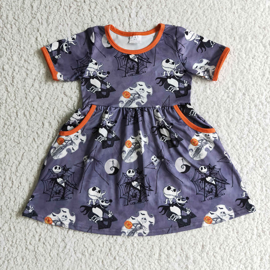 baby girls short sleeve spiderweb ghost dress