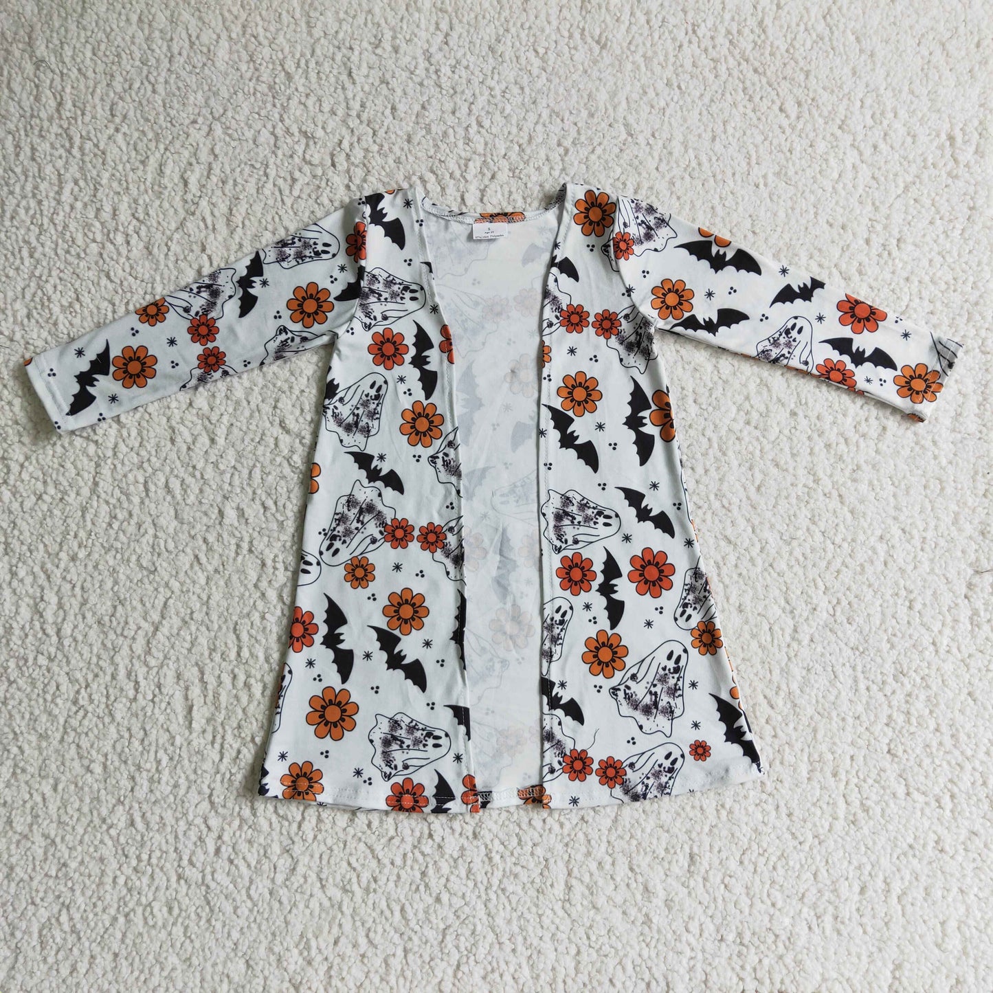 girls long sleeve halloween ghost cardigan