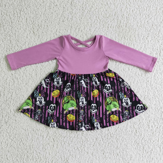 baby girls long sleeve cartoon halloween dress