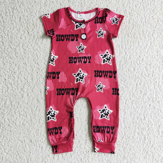 howdy star short sleeve romper