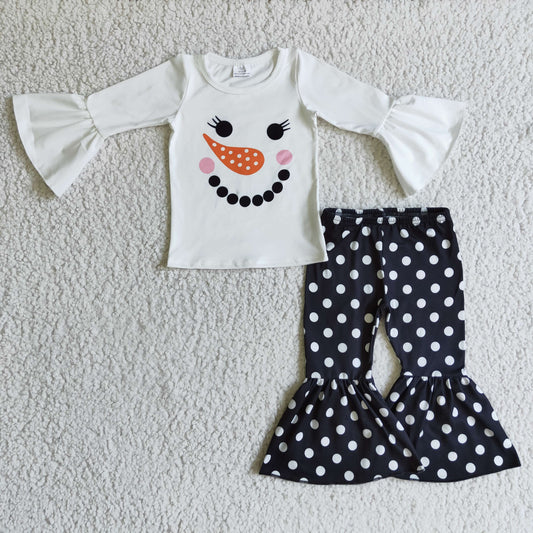 baby girls 2pcs snowman outfit