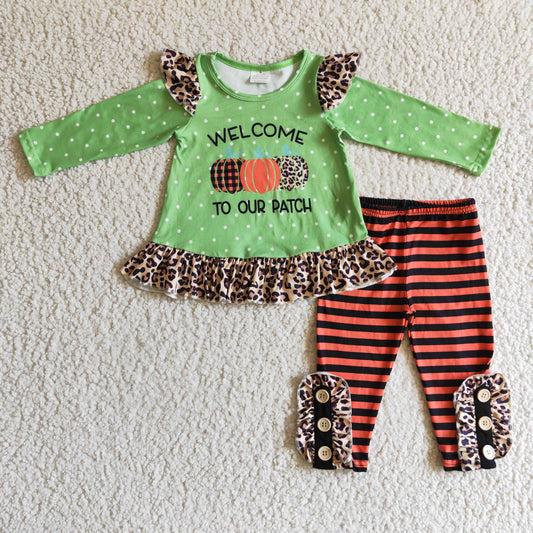 baby girl long sleeve pumpkin outfit