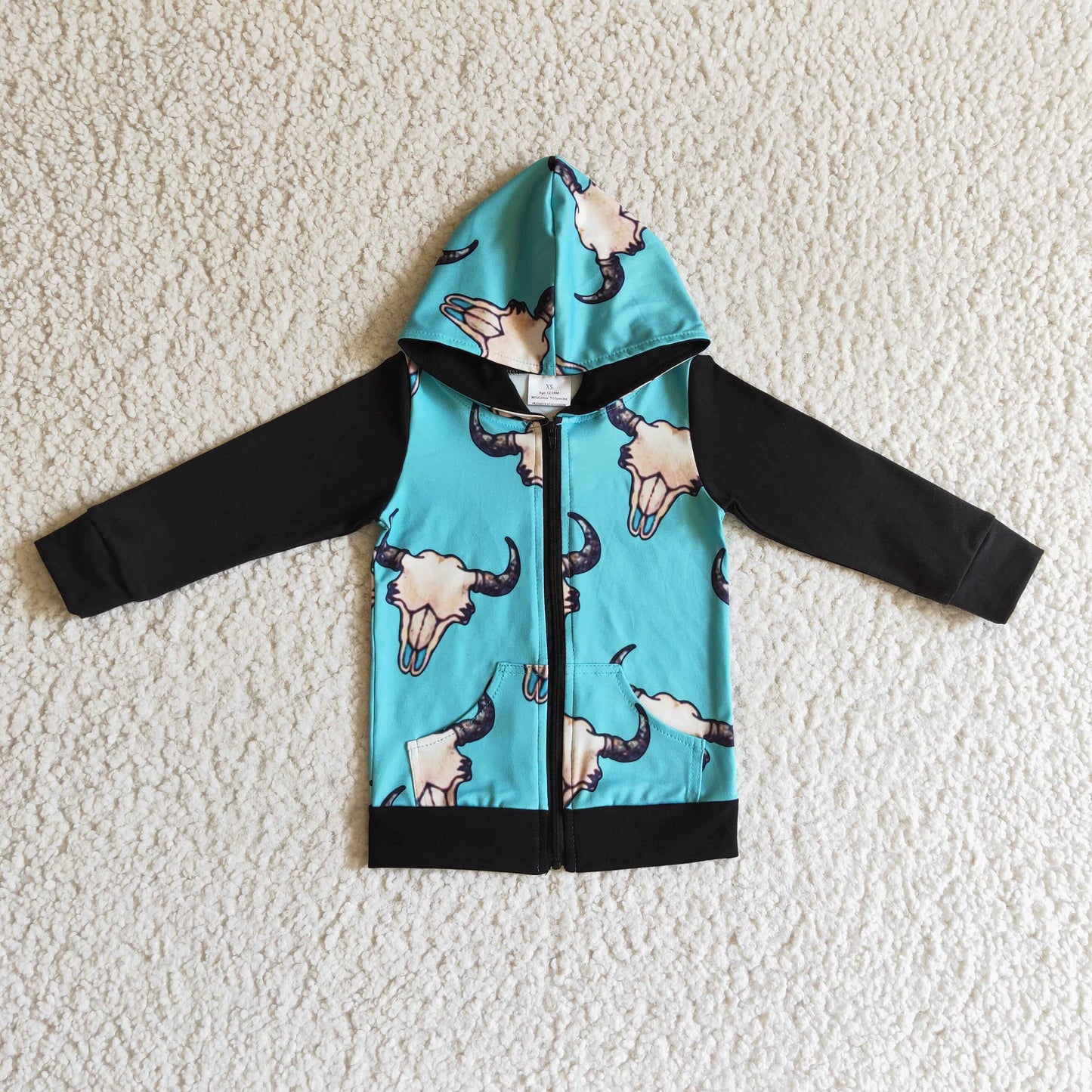 baby boy long sleeve western cow hoodie top