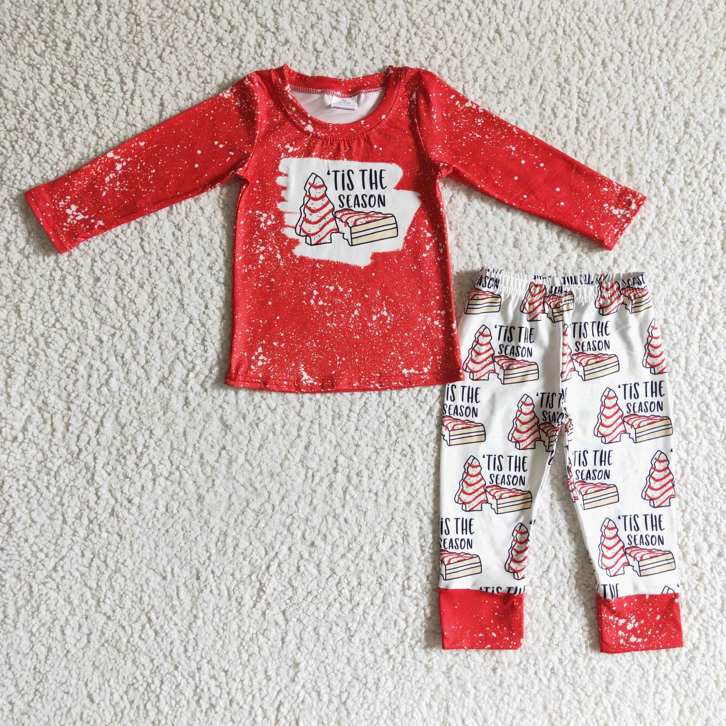 girls red Christmas outfit