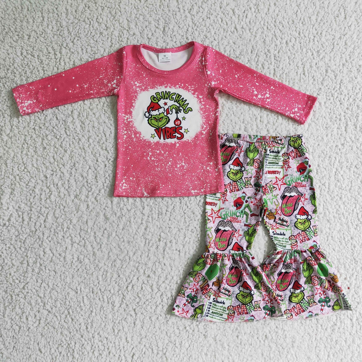 girl long sleeve Christmas 2pcs outfit