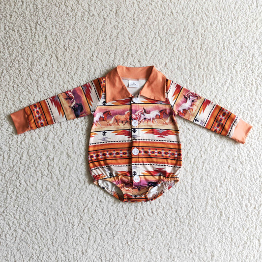 Girls long sleeve western hoodie up romper