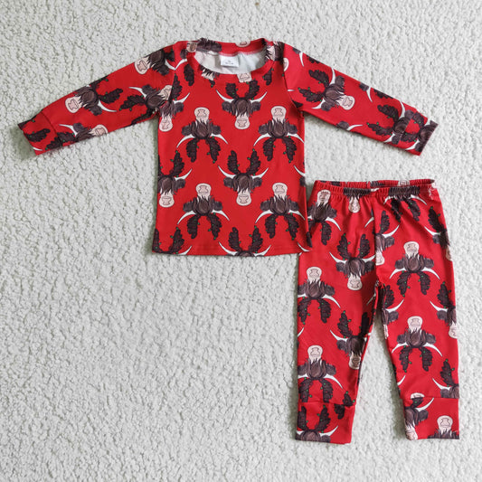 highland cow Christmas pajama set