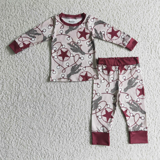 boys cactus print long sleeve pajama set