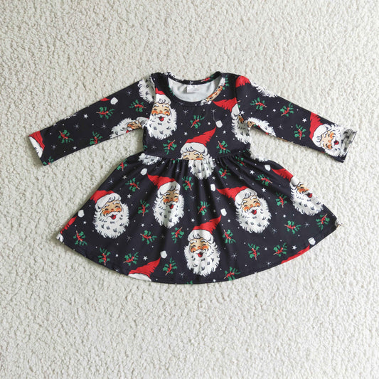 baby girls long sleeve  Santa Claus Christmas dress