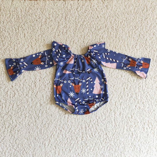 baby girls  Christmas reindeer  romper