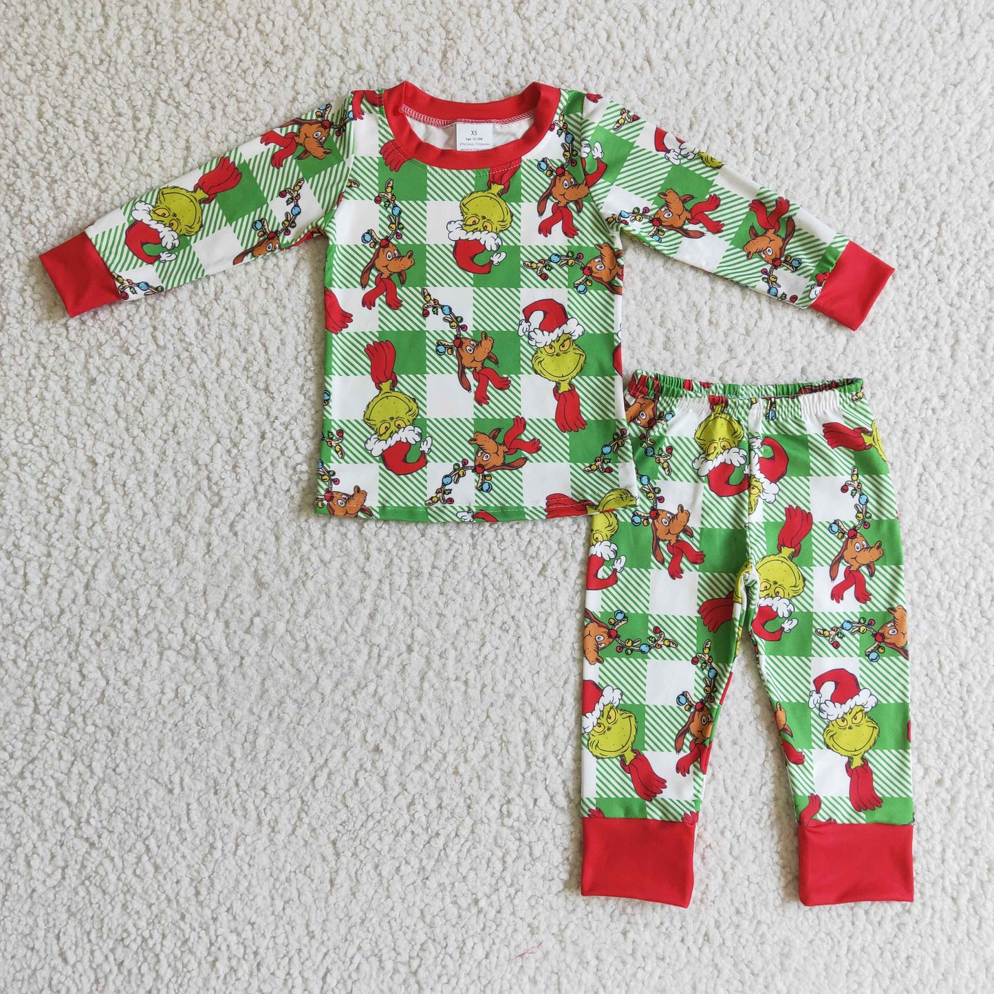 boy Green Christmas pajama set