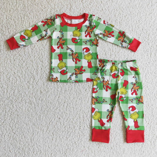 boy Green Christmas pajama set
