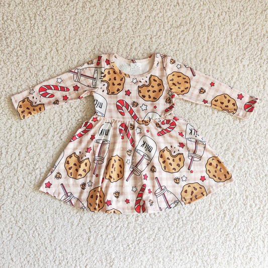 Baby girls milk cookie long sleeve dress