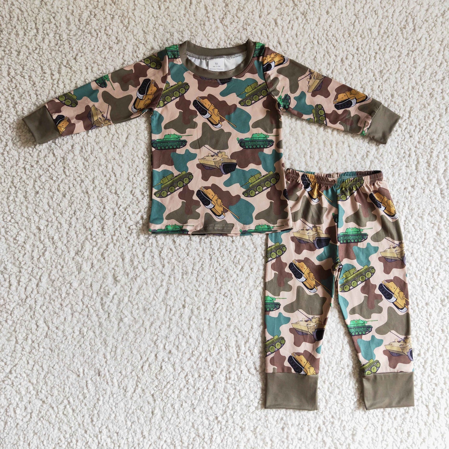 boy long sleeve camo pajama set