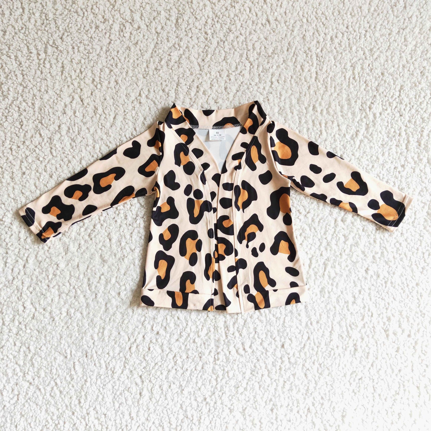 Baby girls long sleeve leopard coat