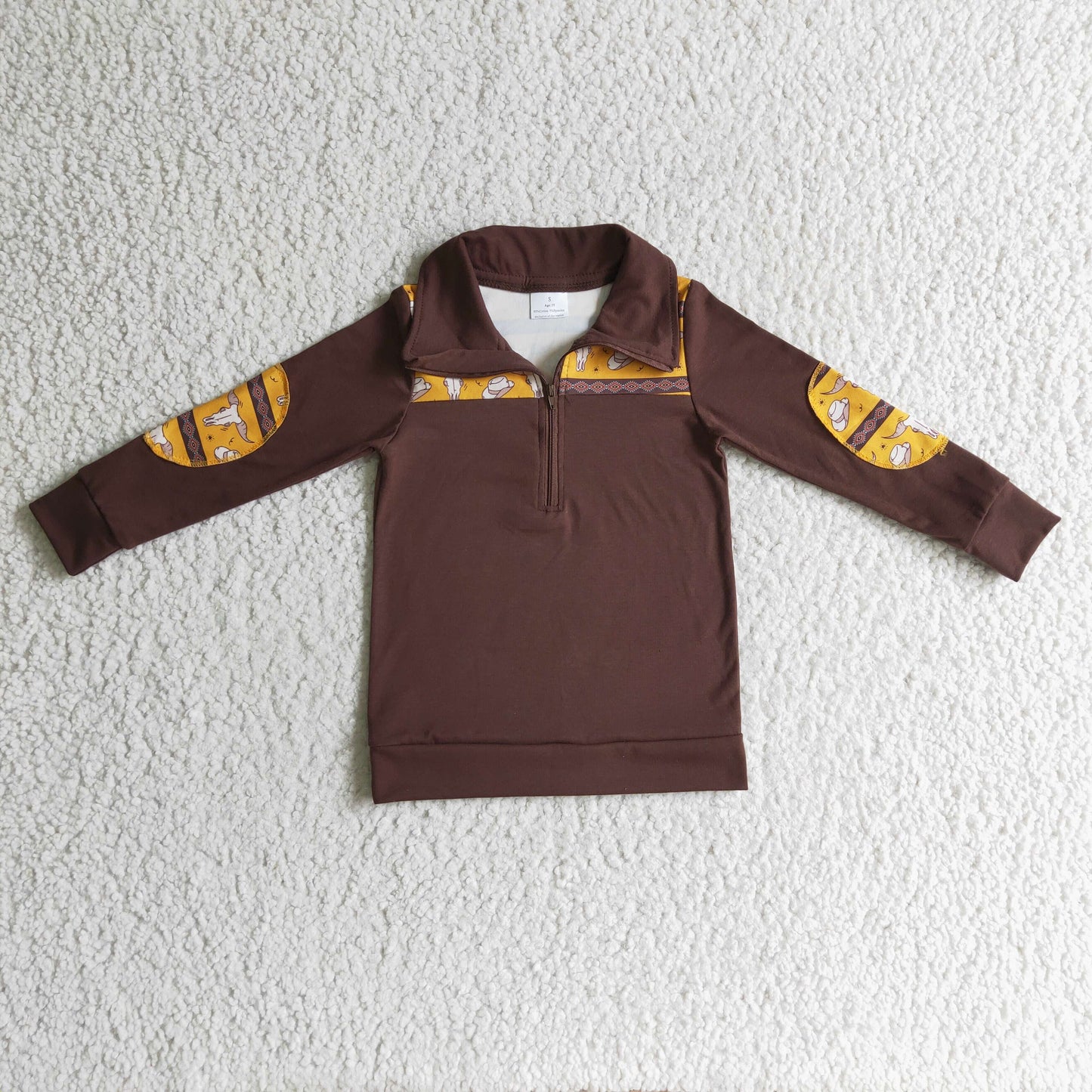 baby boy long sleeve dark brown hoodie top